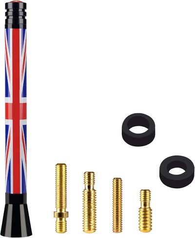 ONE250 Antenna, Compatible with MINI Cooper All Models - Will fit Any MINI Cooper, Cooper S, Convertible, Countryman, Clubman, Coupe or Roadster (Black/White Union Jack UK Flag) in Kuwait