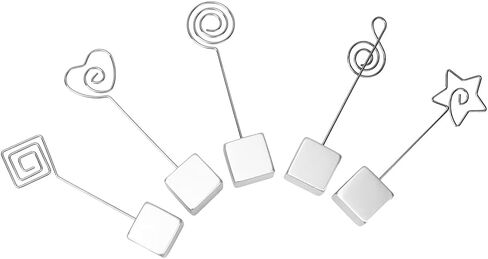 5Pcs Photo Clip with Base, Memo Clip Photo Holder Picture Card Metal Clip Stand Table Card Clip Holder for Office Wedding(White) in Saudi Arabia