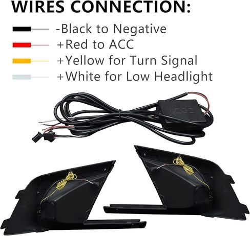 For 11th Gen Honda Civic DRL 2021 2022 Daytime Running Lights Front Fog Lights with Dynamic Amber Turn Signal Lights Front White DRL Lamps Black (DRLCIVI2021) in Kuwait