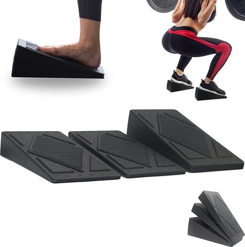 Good Grip Non-Slip Surface, Adjustable 5 Angles, Lightweight - Squat Wedge Block Set of 3 PCS for Heel Elevated Squat Wedge and Calf Stretcher for Physical Therapy Plantar Fasciitis, Foot Stretching in Kuwait