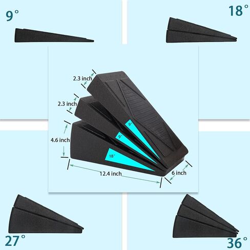 Good Grip Non-Slip Surface, Adjustable 5 Angles, Lightweight - Squat Wedge Block Set of 3 PCS for Heel Elevated Squat Wedge and Calf Stretcher for Physical Therapy Plantar Fasciitis, Foot Stretching in Kuwait