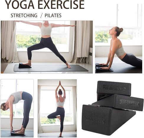 Good Grip Non-Slip Surface, Adjustable 5 Angles, Lightweight - Squat Wedge Block Set of 3 PCS for Heel Elevated Squat Wedge and Calf Stretcher for Physical Therapy Plantar Fasciitis, Foot Stretching in Kuwait