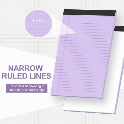 وسادات ملاحظات VITEVER مقاس 5 × 8 بوصة، [8 عبوات] وسادات كتابة مبطنة للمكتب، دفتر ملاحظات مبطن، مسطر ضيق، 28 ورقة/وسادة، متعدد الألوان in Kuwait