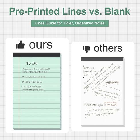 وسادات ملاحظات VITEVER مقاس 5 × 8 بوصة، [8 عبوات] وسادات كتابة مبطنة للمكتب، دفتر ملاحظات مبطن، مسطر ضيق، 28 ورقة/وسادة، متعدد الألوان in Kuwait