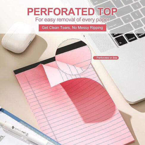 وسادات ملاحظات VITEVER مقاس 5 × 8 بوصة، [8 عبوات] وسادات كتابة مبطنة للمكتب، دفتر ملاحظات مبطن، مسطر ضيق، 28 ورقة/وسادة، متعدد الألوان in Kuwait
