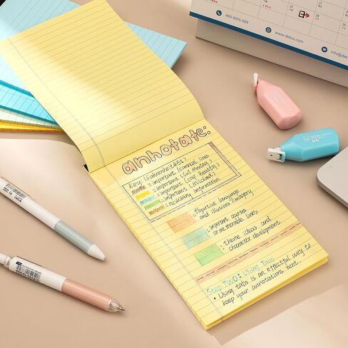 وسادات ملاحظات VITEVER مقاس 5 × 8 بوصة، [8 عبوات] وسادات كتابة مبطنة للمكتب، دفتر ملاحظات مبطن، مسطر ضيق، 28 ورقة/وسادة، متعدد الألوان in Kuwait