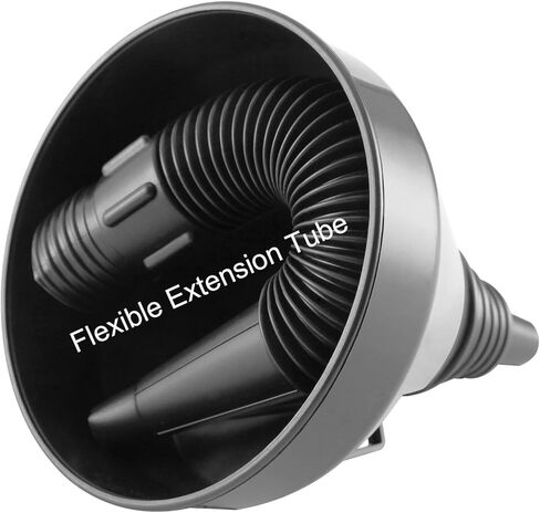 قطعتان من قمع السيارة، قمع بلاستيكي كبير ذو فم واسع مع مصفاة، قمع زيت مرن للسيارات مع خرطوم للسيارات والدراجات النارية، زيت المحرك، السائل، الديزل، الكيروسين والبنزين in Kuwait