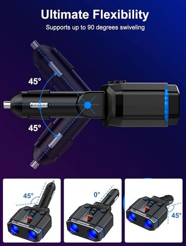 【PD30W لهاتف iPhone 15】 موزع ولاعة سجائر SUPERONE، فاصل محول ولاعة سجائر بمقبس مع PD30W وQC3.0 مزدوج، عرض جهد 12 فولت/24 فولت، مصهر 15 أمبير ومفاتيح لنظام تحديد المواقع/كاميرا داش/الهاتف in Kuwait