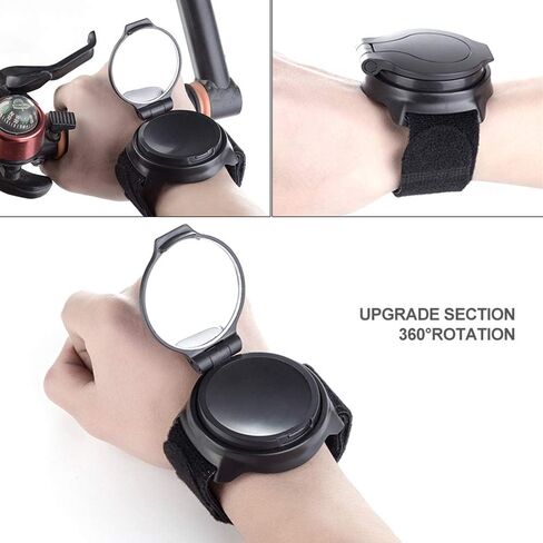 مرآة الرؤية الخلفية للدراجة - مقاس نحيف، ذراع ركوب خارجي 360 درجة مرآة قابلة للطي دوارة من أجل سلامة الرؤية الخلفية لركوب الدراجات in Kuwait