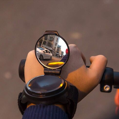 مرآة الرؤية الخلفية للدراجة - مقاس نحيف، ذراع ركوب خارجي 360 درجة مرآة قابلة للطي دوارة من أجل سلامة الرؤية الخلفية لركوب الدراجات in Kuwait