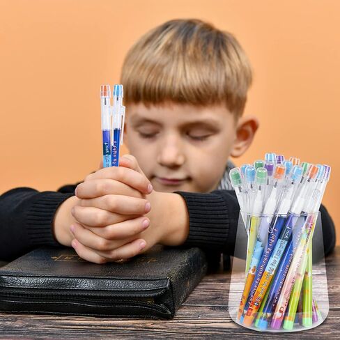Kolewo4ever 48pcs HB Bible Verses Pencils Religious Multipoint Pencil Multicolor Non- Sharpening Stackable Pencils Religious Pencils Christian pencils Sunday School Gifts in Saudi Arabia