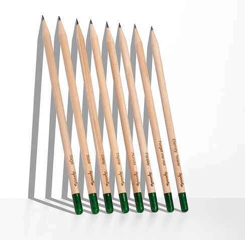 أقلام رصاص بعلبة خشبية | الطبعة الأصلية | أقلام رصاص خشبية قابلة للزراعة من الجرافيت مشحذ مسبقًا من HB مع بذور الزهور والأعشاب والخضروات | هدية مثالية للرسم والرسم والتظليل | 8 عبوات in Kuwait