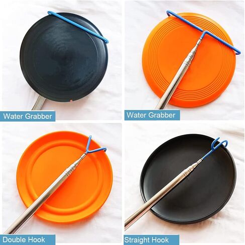 مسترد قرص الجولف، مسترد عمود القرص المتداخل المحمول القابل للتمديد، أداة انتزاع 3 في 1 مع خطاف يمتد إلى 16 قدمًا للرياضات الخارجية in Kuwait