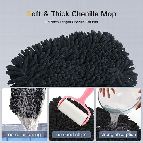 فرشاة غسيل السيارة بمقبض طويل 42.5 بوصة - مجموعة ممسحة غسيل السيارات من الألياف الدقيقة من شانيل، ملحقات فرشاة تنظيف السيارة، لوازم فرشاة غسيل السيارات لسيارات الدفع الرباعي MPV PT GT، رأس بديل خالٍ من الخدوش in Kuwait