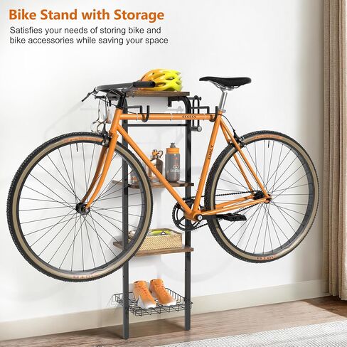 Bike Rack Garage Storage,Vertical Bike Stand Floor,Indoor Bike Storage Hanging Hooks,Bike Hangers Wall Mount,Upright Bicycle Stand Bike Holder Nook for Bike Accessories for Mountain,MTB,Hybrid Bikes in Kuwait