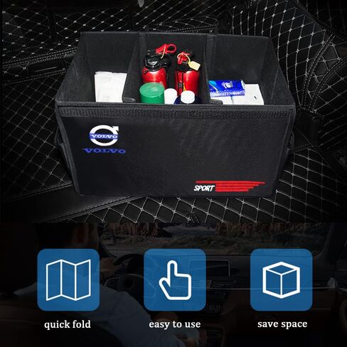 for Volvo S60 V60 S90 V90 XC40 XC60 XC90 Car Trunk Organizer, Waterproof Foldable Portable Multipurpose Storage Box, Tool Grocery Bag Organizer (WEWSND-9) in Kuwait