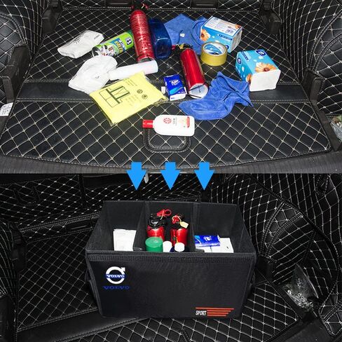 for Volvo S60 V60 S90 V90 XC40 XC60 XC90 Car Trunk Organizer, Waterproof Foldable Portable Multipurpose Storage Box, Tool Grocery Bag Organizer (WEWSND-9) in Kuwait