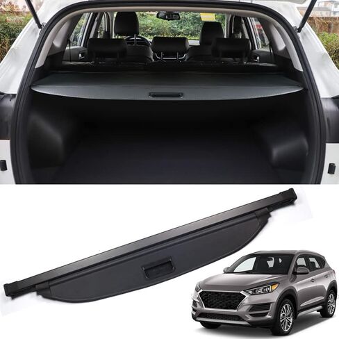 Marretoo for Hyundai Tucson Cargo Cover 2016 2017 2018 2019 2020 2021 لملحقات Hyundai Tucson غطاء صندوق السيارة الأسود القابل للسحب غطاء درع الأمان in Kuwait