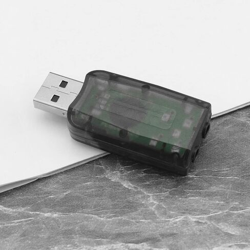 SING F LTD 4 قطع بطاقة صوت ستيريو USB خارجية 5.1 مع منافذ سماعة رأس وميكروفون 3.5 ملم، محول صوت افتراضي ثلاثي الأبعاد 5.1 قناة متوافق مع Windows 2 أسود و2 أزرق in Kuwait