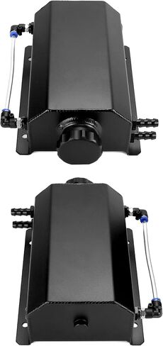 خزان الرادياتير QWORK، خزان توسيع خزان المبرد من الألومنيوم سعة 2 لتر، يمنع خزان استعادة سائل التبريد من تسرب المبرد، أسود in Kuwait