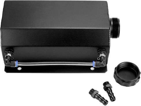 خزان الرادياتير QWORK، خزان توسيع خزان المبرد من الألومنيوم سعة 2 لتر، يمنع خزان استعادة سائل التبريد من تسرب المبرد، أسود in Kuwait