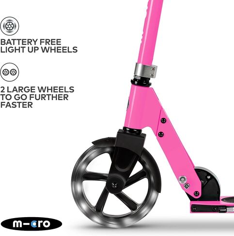 Micro Kickboard - Micro Cruiser LED - Two Wheeled, Fold-to-Carry Swiss-Designed Micro Scooter for Kids with Smooth Gliding Light-Up, Large Wheels for Ages 6+ in Saudi Arabia