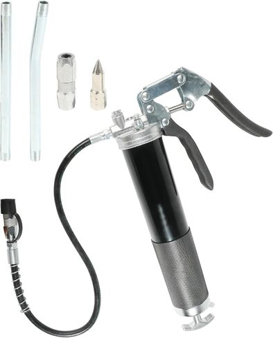 Grease Gun,Grease Gun Flexible Hose,Car Accessories 9000 PSI Professional Heavy Duty Pistol Grip Grease Gun with Spring Flex Hose,Extension Rigid Pipe and Sharp Nozzle in Saudi Arabia