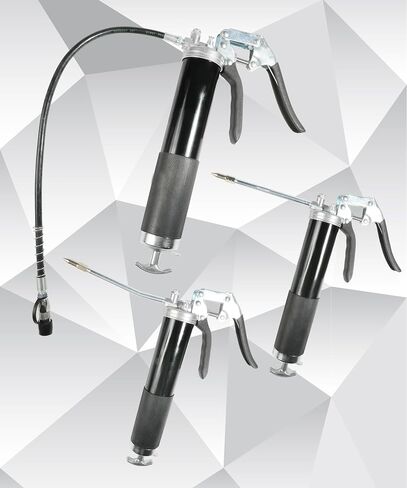Grease Gun,Grease Gun Flexible Hose,Car Accessories 9000 PSI Professional Heavy Duty Pistol Grip Grease Gun with Spring Flex Hose,Extension Rigid Pipe and Sharp Nozzle in Saudi Arabia