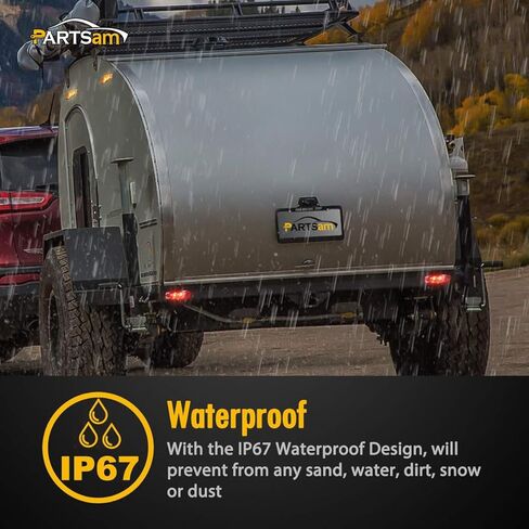 Partsam 4 قطع 2.5 بوصة LED مقطورة LED جانب الحاجز ماركر أضواء التخليص مصباح مؤشر لشاحنة 12 فولت RV Camper Golf Cargo Cargo Trailer مقاوم للماء (2 كهرماني + 2 أحمر) in Kuwait