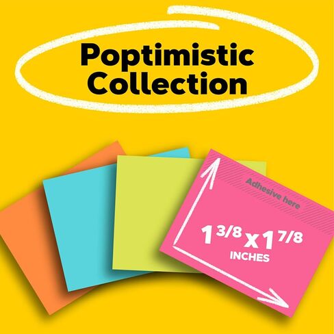 Post-it Mini Notes, 1.5x2 in, 12 Pads, America's #1 Favorite Sticky Notes, Poptimistic Collection, Bright Colors (Magenta, Pink, Blue, Green), Clean Removal, Recyclable (653AN) in Saudi Arabia