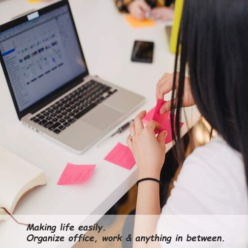 Sticky Notes 3x3 Inches, 24 Pads Self Sticky Notes, Bright Colors Self-Stick Pads, 80 Sheets/Pad, Assorted Colors Stickies, Colorful Sticky Notes Easy to Post Notes for Home, Office, School in Saudi Arabia