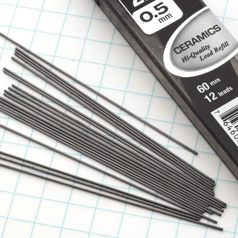 BAZIC Ceramics Mechanical Pencil Lead Refills 2B 0.5mm (36 Count/Pack), Pencil Lead Refill for Graphite Draft Drawing Writing Sketching, 24-Packs in Kuwait