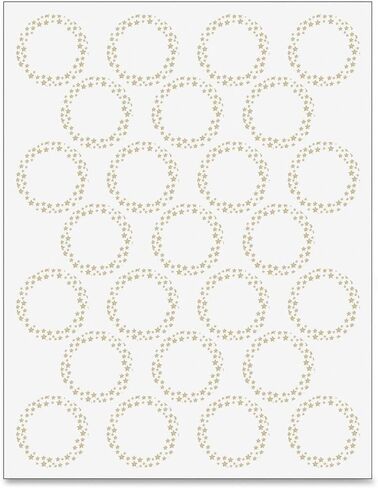 Geographics Printable White Gold Foil Stars Seals, 4.25"x9", Seal 1.25", 75/Pack (48675) in Saudi Arabia