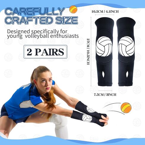 Bonuci 2 أزواج من الأكمام الكرة الطائرة للفتيات الكرة الطائرة حارس المعصم الكرة الطائرة وسادات الكوع تمرير الأكمام الساعد حامي اليد الكرة الطائرة مع وسادة حماية وفتحة الإبهام للشباب النساء الرجال in Kuwait