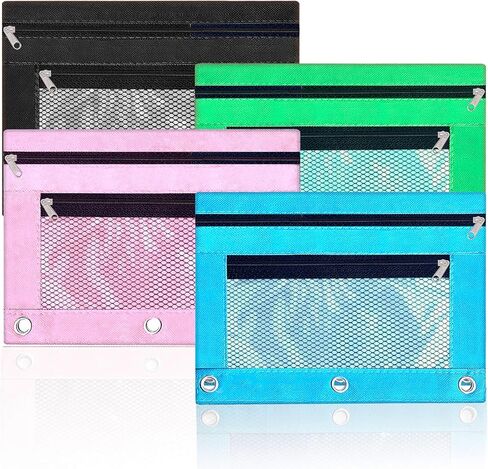 4 قطع حقيبة أقلام رصاص، حافظة أقلام رصاص مع 3 فتحات، حقيبة مقلمة مزدوجة بسحاب للمكاتب in Kuwait