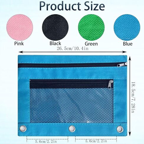 4 قطع حقيبة أقلام رصاص، حافظة أقلام رصاص مع 3 فتحات، حقيبة مقلمة مزدوجة بسحاب للمكاتب in Kuwait