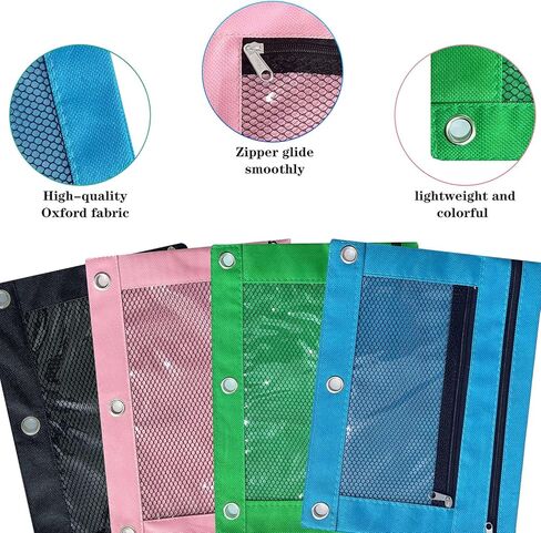 4 قطع حقيبة أقلام رصاص، حافظة أقلام رصاص مع 3 فتحات، حقيبة مقلمة مزدوجة بسحاب للمكاتب in Kuwait