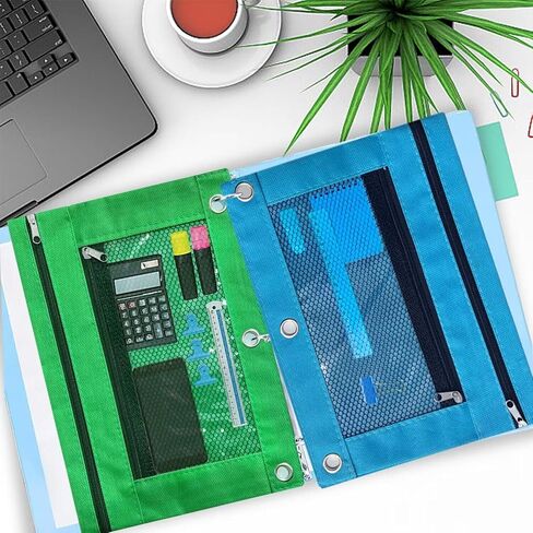 4 قطع حقيبة أقلام رصاص، حافظة أقلام رصاص مع 3 فتحات، حقيبة مقلمة مزدوجة بسحاب للمكاتب in Kuwait