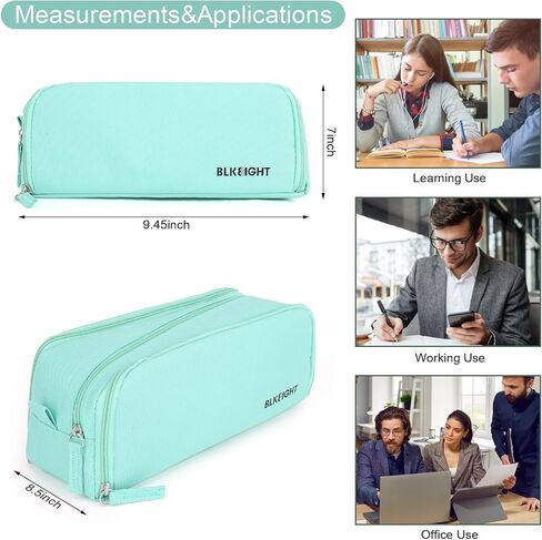 حافظة أقلام ذات سعة كبيرة، حقيبة أقلام رصاص للمدرسة والكلية والمكتب، متعددة الوظائف حقيبة قرطاسية لمستحضرات التجميل وحقيبة منظم للفتيات المراهقات والأولاد والرجال والنساء البالغين باللون الوردي in Kuwait
