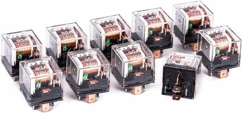 DTS جديد 5 دبوس 12 فولت 90 أمبير مرحل 87a-87 مع تشغيل/إيقاف تشغيل السيارة LED عادة مفتوحة سيارة شاحنة قارب SPST مرحلات عالية الطاقة موديل 14VDC | مجموعة من 10 in Saudi Arabia