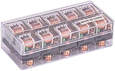 DTS جديد 5 دبوس 12 فولت 90 أمبير مرحل 87a-87 مع تشغيل/إيقاف تشغيل السيارة LED عادة مفتوحة سيارة شاحنة قارب SPST مرحلات عالية الطاقة موديل 14VDC | مجموعة من 10 in Saudi Arabia