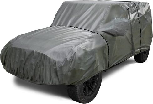 غطاء سيارة جيب من شركة Leader Accessories مقاوم للماء في جميع الأحوال الجوية مع باب بسحاب واثنين من الأشرطة الإضافية المقاومة للرياح بطول 23 قدمًا ونافذة تهوية الهواء تناسب السيارات حتى 192.2 بوصة in Kuwait