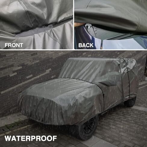 غطاء سيارة جيب من شركة Leader Accessories مقاوم للماء في جميع الأحوال الجوية مع باب بسحاب واثنين من الأشرطة الإضافية المقاومة للرياح بطول 23 قدمًا ونافذة تهوية الهواء تناسب السيارات حتى 192.2 بوصة in Kuwait