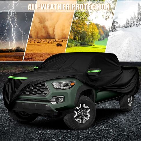غطاء شاحنة مقاوم للماء يحل محل 2005-2023 Toyota Tacoma/Ford Ranger Double Cab 5ft، 6 طبقات غطاء شاحنة لجميع الأحوال الجوية مع باب بسحاب للحماية من غبار المطر الثلجي in Saudi Arabia