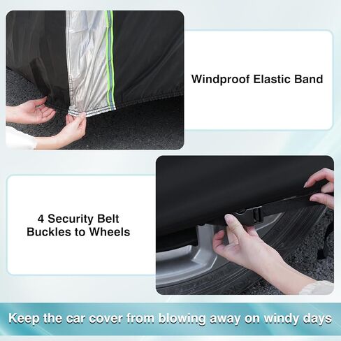 Car Cover for Ford Bronco 4-Door 2021-2024, Full Car Cover All Weather Car Covers for Bronco, Waterproof Outdoor Cover with Zipper Door Reflective Strips in Saudi Arabia