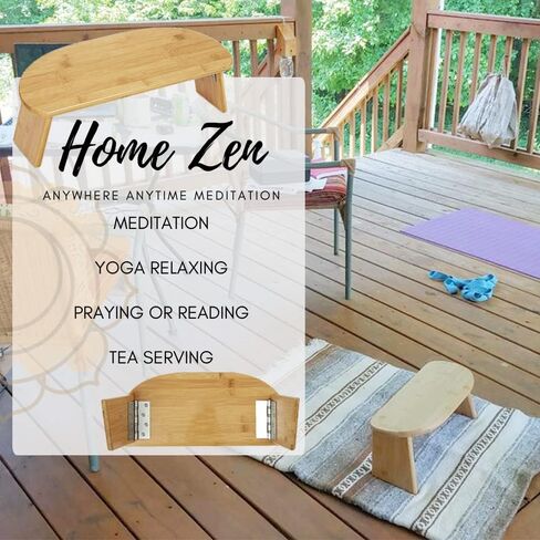 مقعد التأمل هايهيلر - كرسي تأمل من الخيزران قابل للطي ومريح، مقعد صلاة قوي مع وسادة للتأمل، مريح للركوع، مثالي للتأمل العميق، هدايا فريدة للنساء والرجال in Kuwait