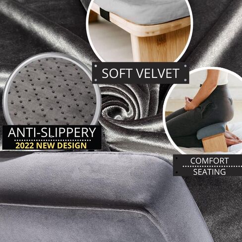 مقعد التأمل هايهيلر - كرسي تأمل من الخيزران قابل للطي ومريح، مقعد صلاة قوي مع وسادة للتأمل، مريح للركوع، مثالي للتأمل العميق، هدايا فريدة للنساء والرجال in Kuwait