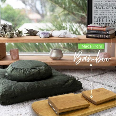 مقعد التأمل هايهيلر - كرسي تأمل من الخيزران قابل للطي ومريح، مقعد صلاة قوي مع وسادة للتأمل، مريح للركوع، مثالي للتأمل العميق، هدايا فريدة للنساء والرجال in Kuwait