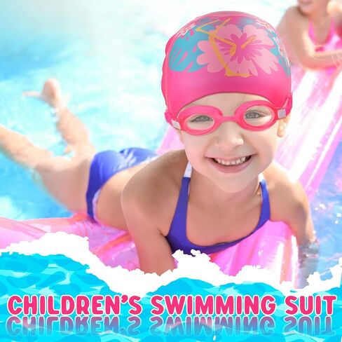 12 Pcs Silicone Swim Caps for Kids Girls Durable Waterproof Swimming Caps Age 2-14 Cute Unicorn Mermaid Flamingo Bathing Cap with Goggles Ear Plug Nose Clip for Long Short Hair Boys Girls Toddler in Kuwait