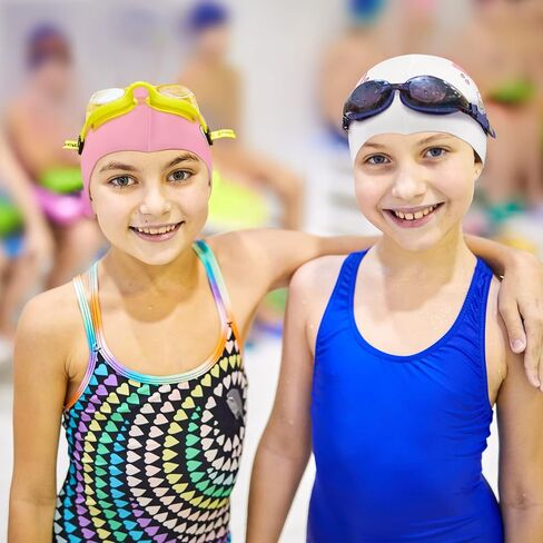 Unittype 2 Pieces Swim Caps for Kids Unicorn Silicone Swimming Hat Age 2-14 Waterproof Unisex Bathing Cap for Long and Short Hair Children Girls Boys Toddler in Saudi Arabia